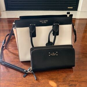 Kate Spade Black and Cream Crossbody Bag Set